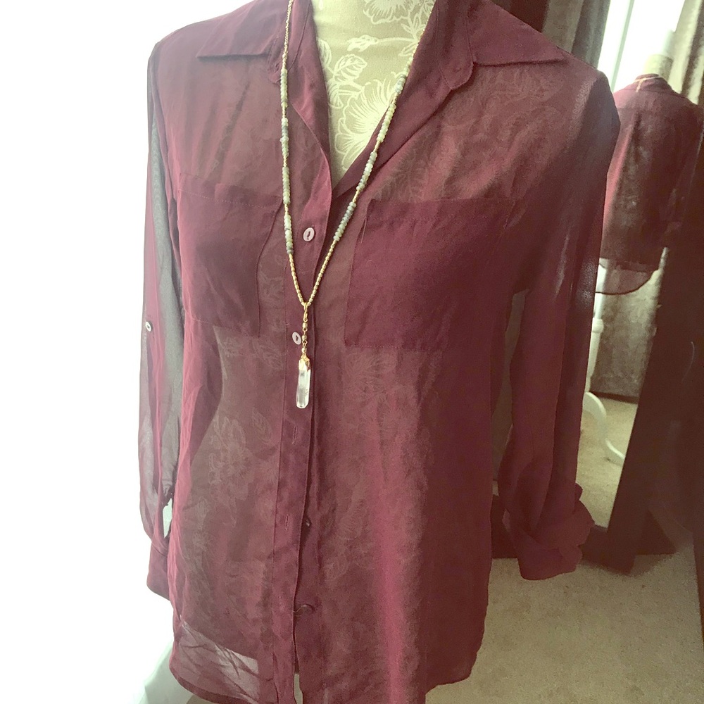 Sheer Maroon Bouse
